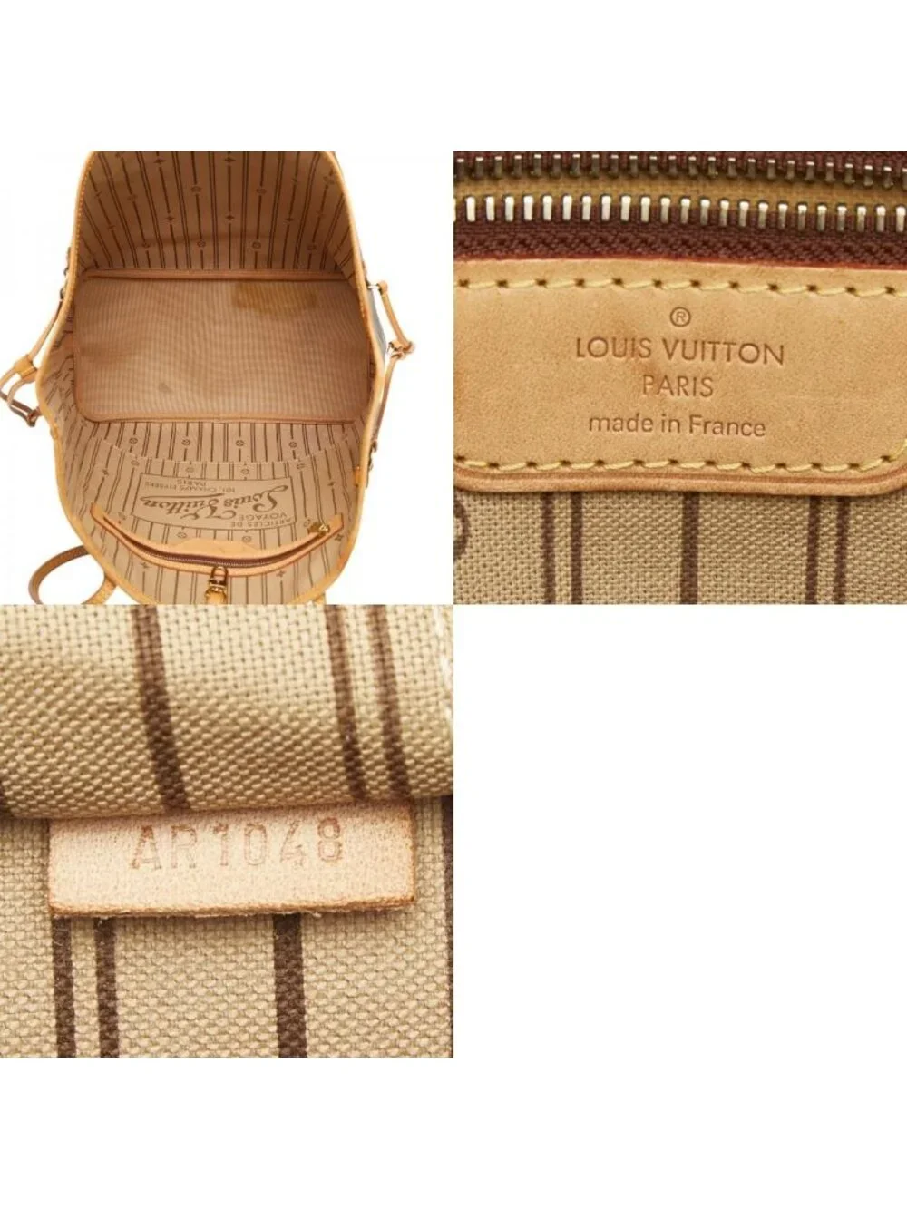 Louis Vuitton Monogram Neverfull MM Shoulder Bag Tote Brown Leather